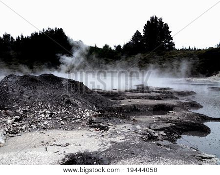 Thermal park i Rotorua, Nya Zeeland