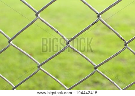 Metal fence in an outdoor urban area