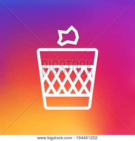 Isolated Urn Outline Symbol On Clean Background. Vector Wastebasket Element In Trendy Style.