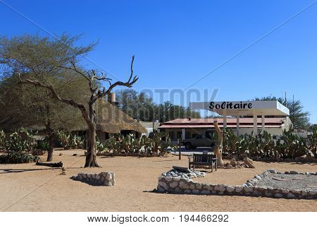 Solitaire, Namibia - May 19, 2017: Solitaire Gas Station. Solitaire, Namibia
