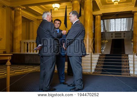 Petro Poroshenko And Rex Tillerson