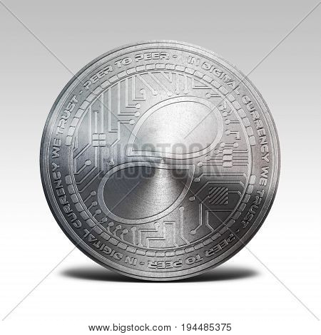 silver status coin isolated on white background 3d rendering illustration