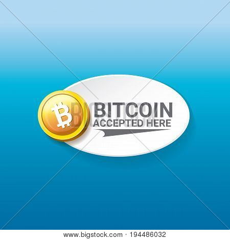 vector Bitcoin symbol. bitcoin accepted here icon or banner