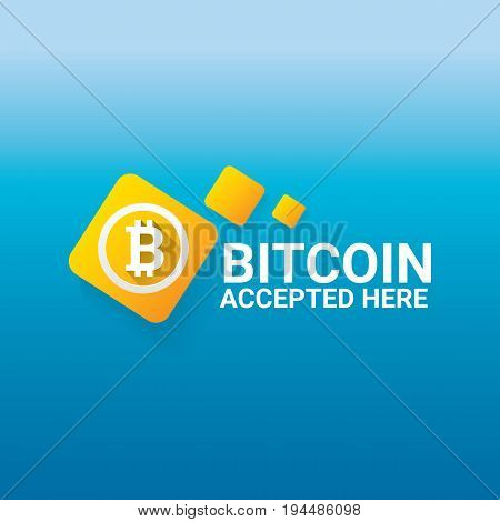 vector Bitcoin symbol. bitcoin accepted here icon or banner
