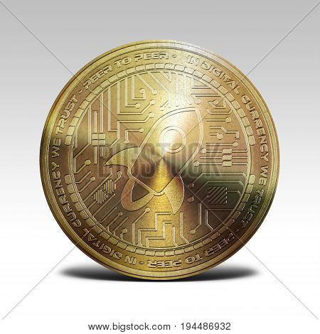 golden stellar lumens coin isolated on white background 3d rendering illustration