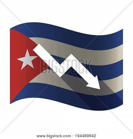 Isolated Cuba Flag With A Descending Graph