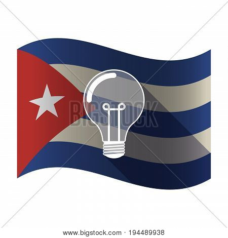Isolated Cuba Flag With A Light Bulb