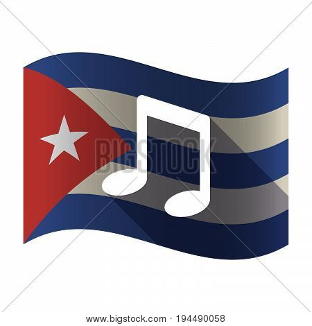 Isolated Cuba Flag With A Note Music