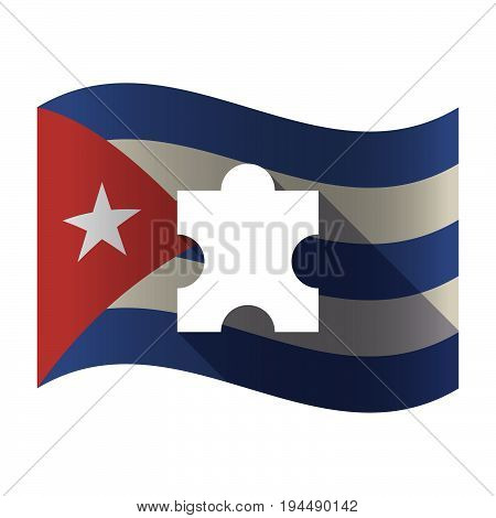 Isolated Cuba Flag With A Puzzle Piece