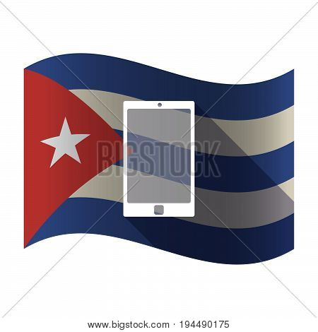 Isolated Cuba Flag With A Smart Phone