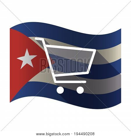 Isolated Cuba Flag With A Shopping Cart