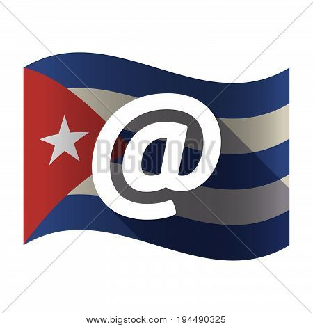 Isolated Cuba Flag With An At Sign