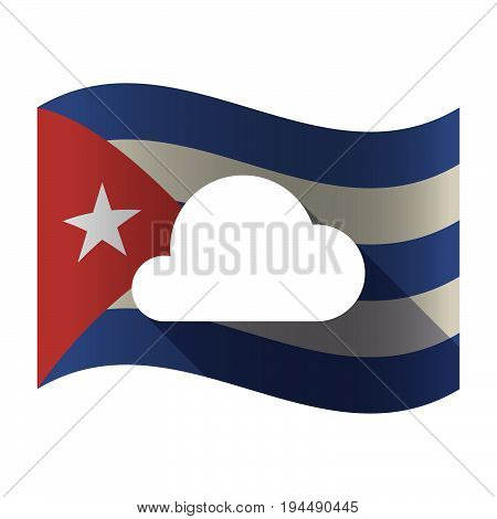 Isolated Cuba Flag With A Cloud