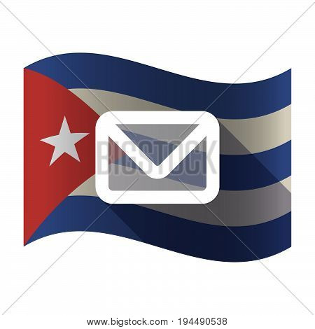 Isolated Cuba Flag With An Envelope