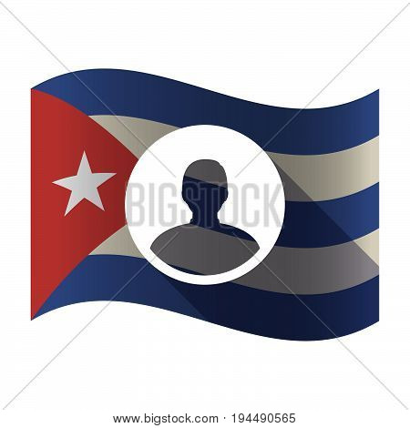 Isolated Cuba Flag With A Male Avatar