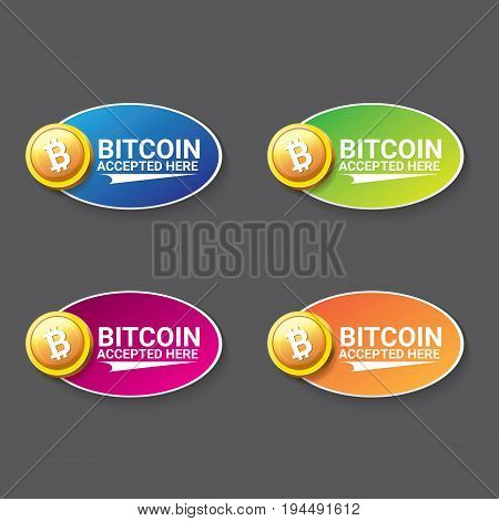 vector Bitcoin symbol. bitcoin accepted here icon or banner
