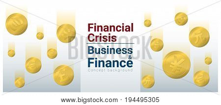 Business and Finance concept background with financial crisis , vector , illustration
