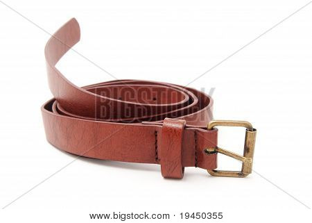 Cintura in pelle marrone