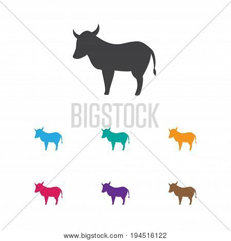 Vector Illustration Of Animal Symbol On Kine Icon. Premium Quality Isolated Cow Element In Trendy Flat Style.