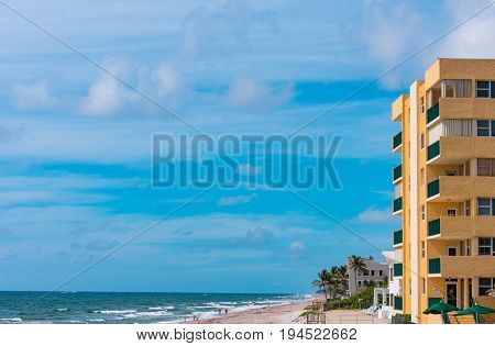 Blue skies over the ocean on a sunny afternoon
