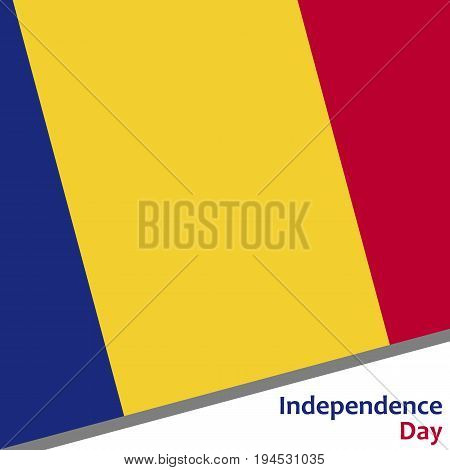 Romania independence day with flag vector illustration for web
