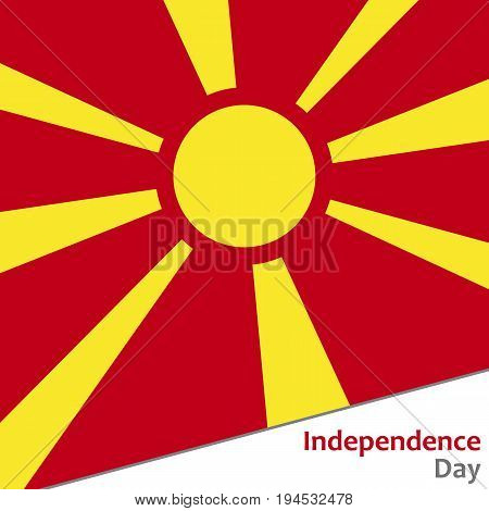 Mazedonien independence day with flag vector illustration for web