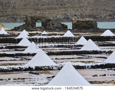 Landmarks of Lanzarote - Salinas de Janubio, main salt production of Canary islands