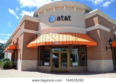PERRYSBURG OH - JUN 25: AT&T store in Perrysburg OH is shown here on June 25 2017. There are over 2200 company-owned AT&T stores.