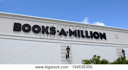 PERRYSBURG OH - JUN 25: A Books-A-Million store logo in Perrysburg OH is shown here on June 25 2017. There are 260 Books-A-Million stores.