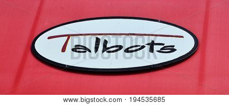 PERRYSBURG OH - JUN 25: The logo of a Talbots store in Perrysburg OH is shown here on June 25 2017. Talbots started a book exchange in its stores in 2017.