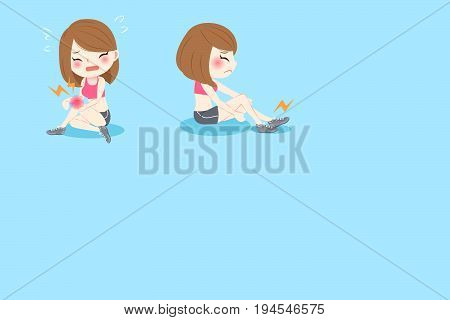 Cartoon pregnant woman with stretch marks concept before and after