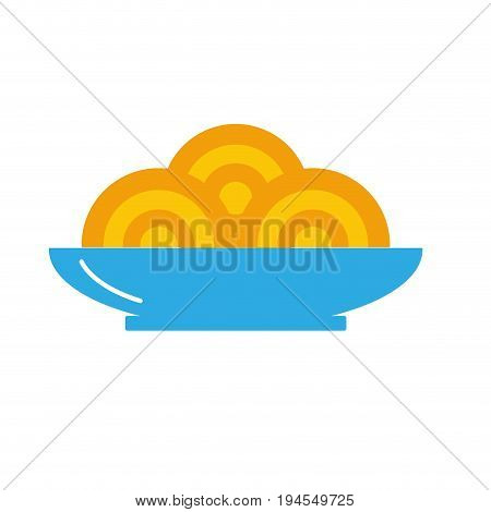 delicious spaguetti food with nutrient vector illustration