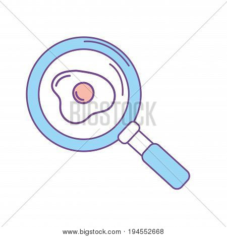 delicious fried egg inside skillet pan vector illustration