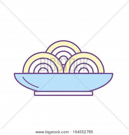 delicious spaguetti food with nutrient vector illustration