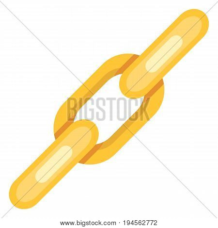 Vector Single Color Flat Link Icon - Gold Chain with 3 units