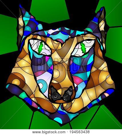 background variation vwth abstract image of colored head of wolf