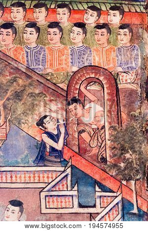 Mural Painting At Wat Phra Singh, Chiang Mai