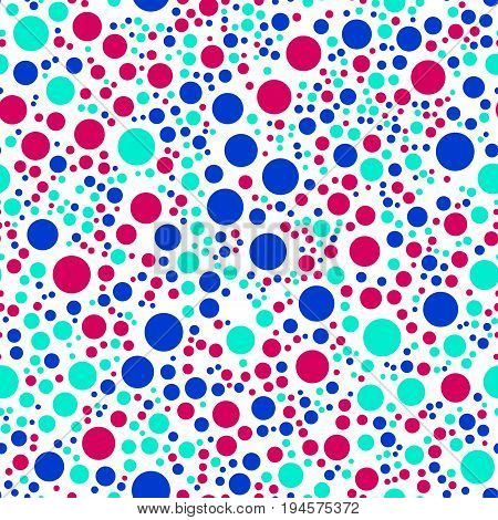 Seamless pattern with big blue red green circles