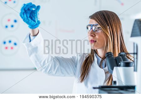 Scientific research in the lab one woman
