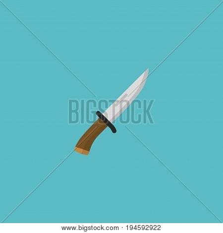 Flat Icon Knife Element. Vector Illustration Of Flat Icon Hunting Cutter Isolated On Clean Background. Can Be Used As Cutter, Knife And Hunting Symbols.