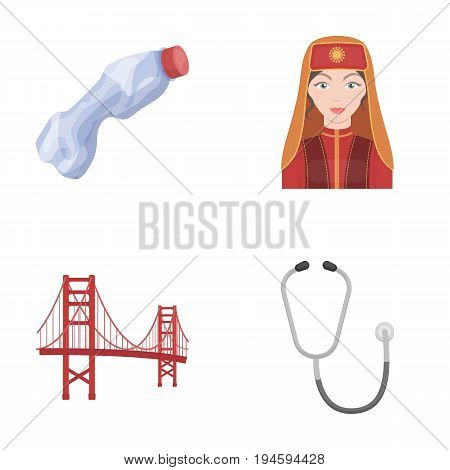 nationality, building, ecology and other  icon in cartoon style.tool, medical, business icons in set collection.