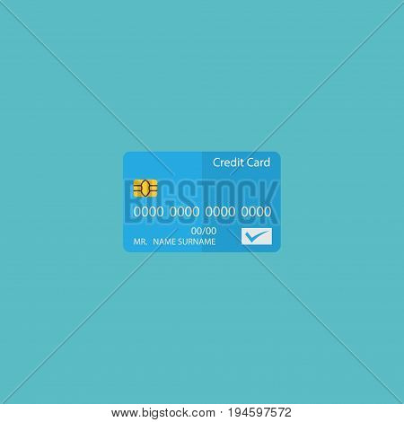 Flat Icon Credit Card Element. Vector Illustration Of Flat Icon Payment Isolated On Clean Background. Can Be Used As Credit, Card And Payment Symbols.