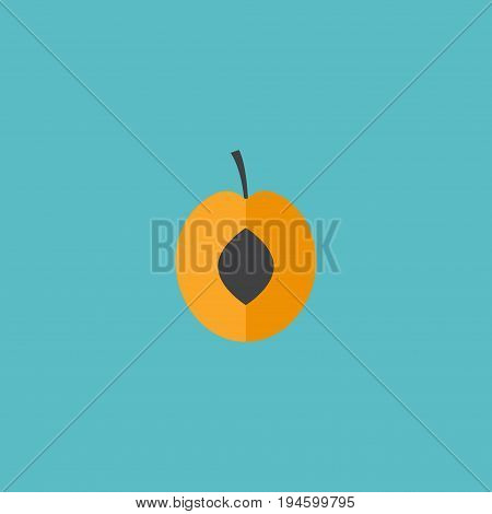 Flat Icon Apricot Element. Vector Illustration Of Flat Icon Nectarine Isolated On Clean Background. Can Be Used As Apricot, Fruit And Nectarine Symbols.