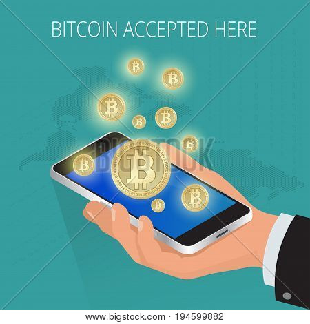 Digital Bitcoin Golden coin with Bitcoin symbol in electronic environment coins ryptocurrency physical colored bitcoin coins.
