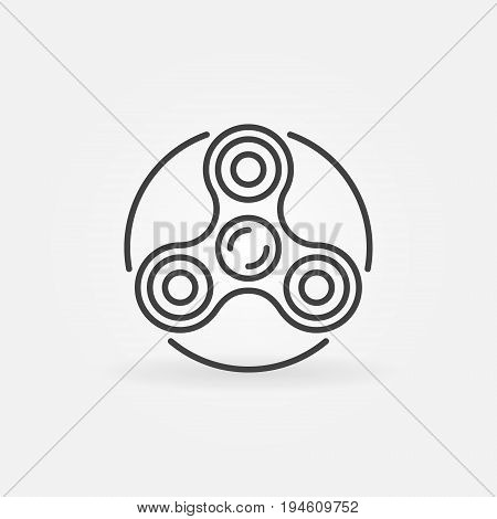 Vector fidget spinner icon - minimal hand spin toy symbol in thin line style