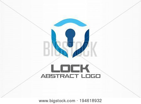 Abstract logo for business company. Corporate identity design element. Guard, shield lock, secure agency logotype idea. concept. real estate insurance, protection, security concept. Color Vector icon