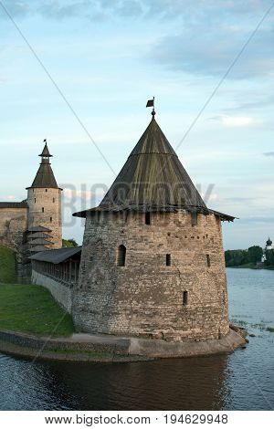 A Flat Tower Of The Pskov Fortress.