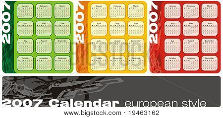 Europejski styl kalendarz 2007