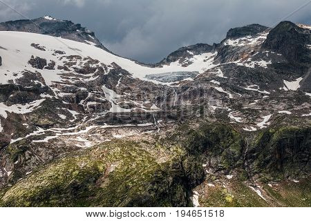 High alpine mountains landscape near Weißsee in summer Austria