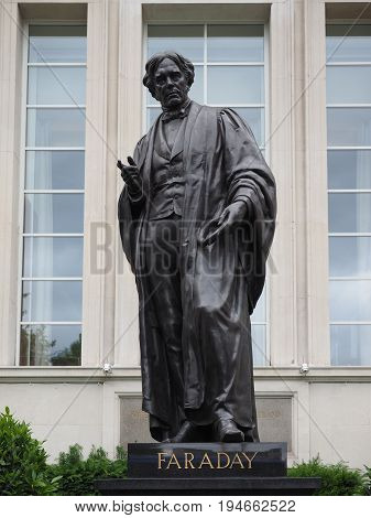 Faraday Monument In Savoy Place In London